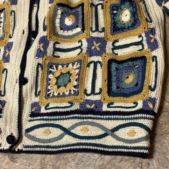 The Peruvian Connection hand crocheted button up cardigan - Picture 6 of 12